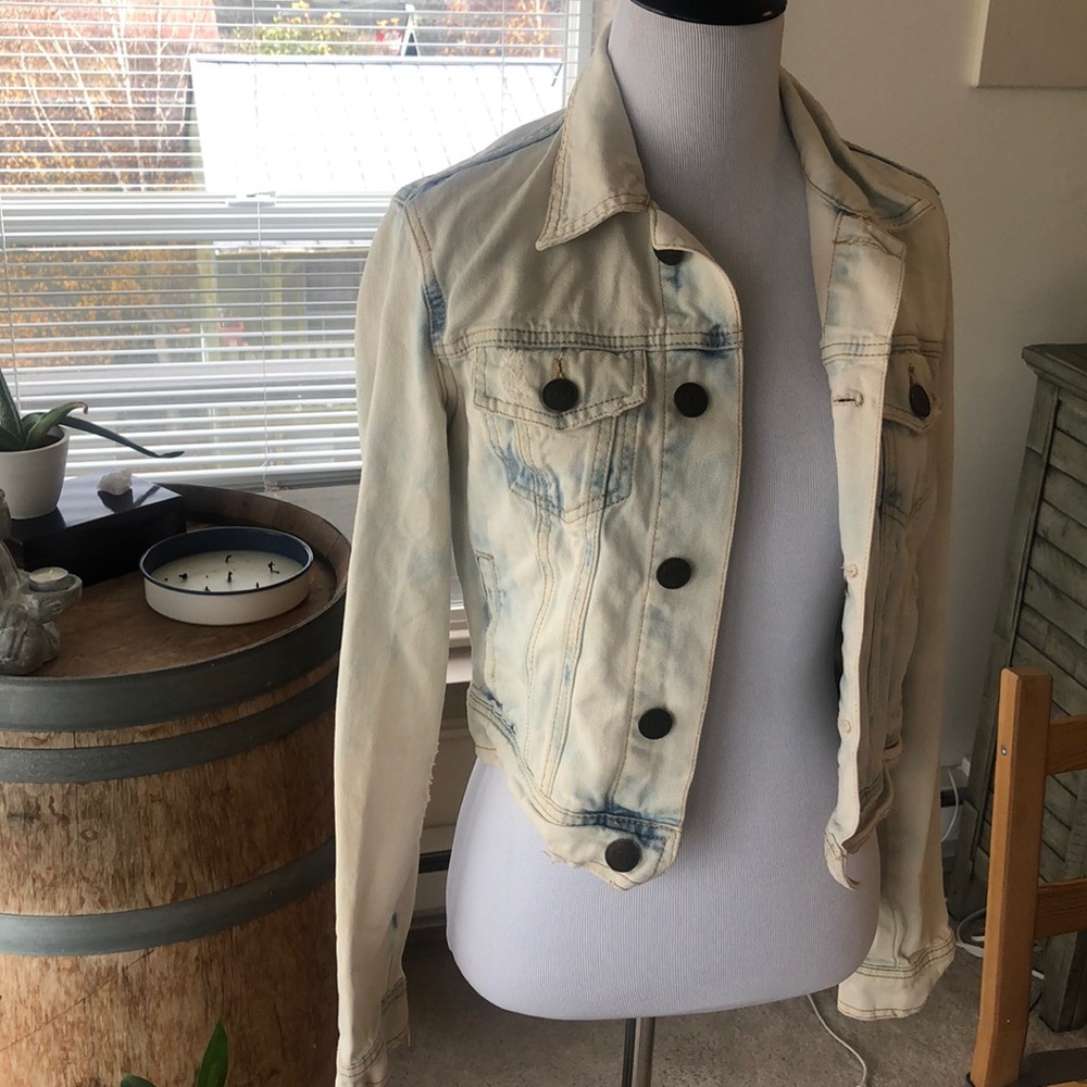 Free People distressed jean jacket
